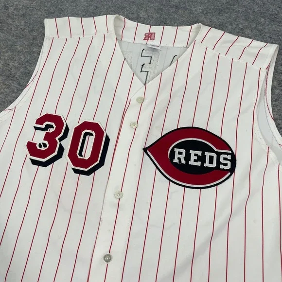 VTG Russell Athletic Ken Griffey Jr Cincinnati Reds Jersey Vest #30 Men's 48 - Picture 2 of 9